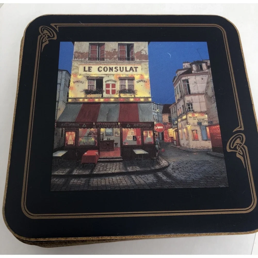 8 Vintage‎ French Landmarks Coasters Pimpernel Made In England